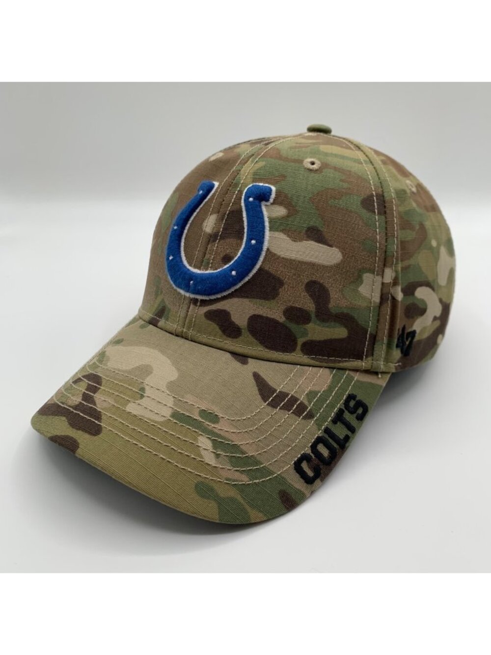 Indianapolis Colts NFL Green Camo 47 Brand MVP Strapback Hat